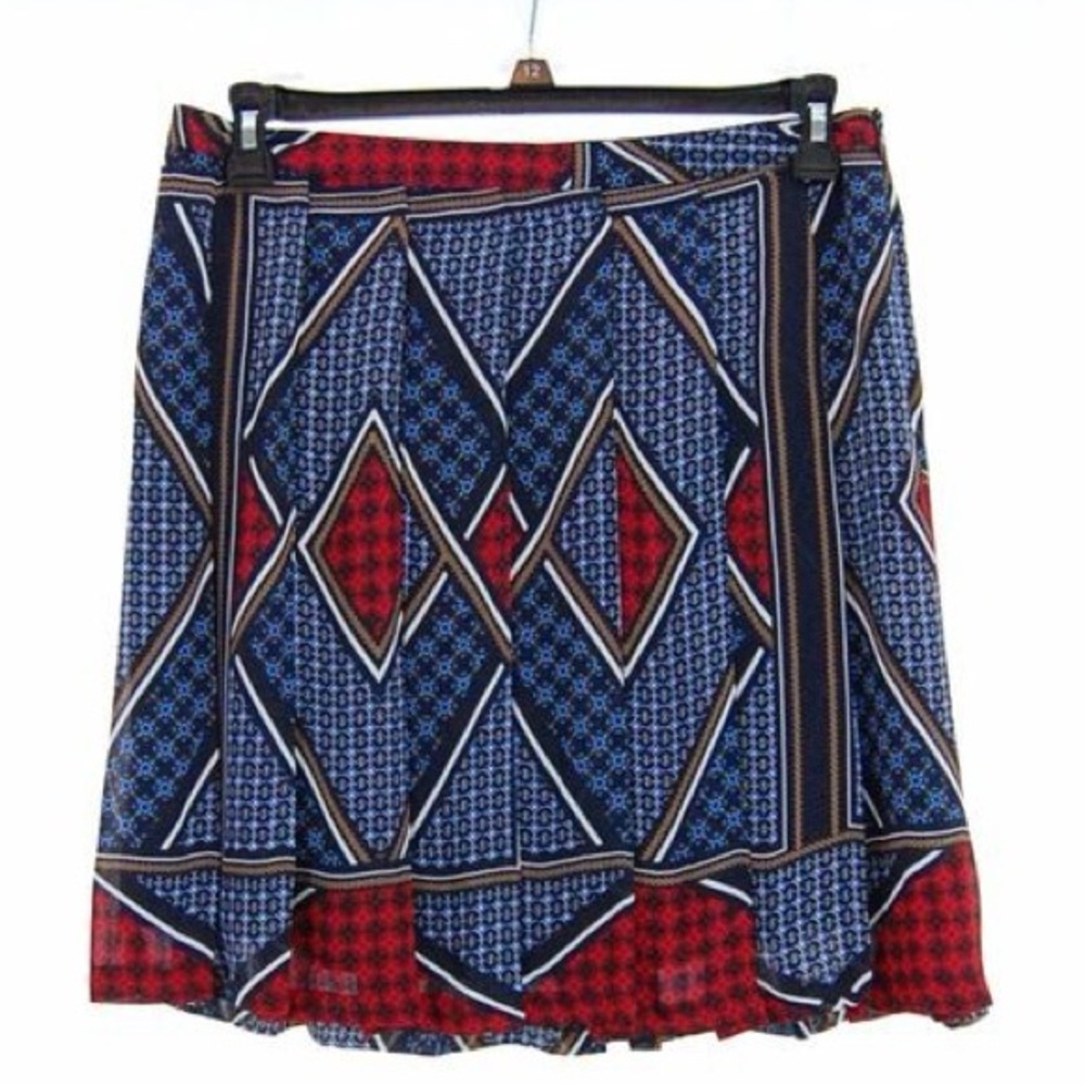 WORTHINGTON Blue Eminent Print Pleased Skirt